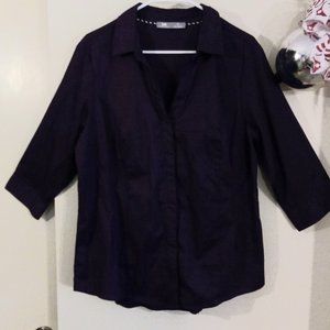 Button down pleated blouse